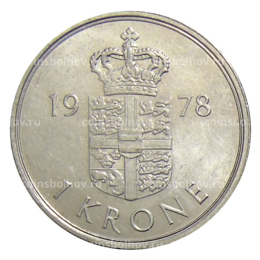Монета 1 крона 1978 года Дания