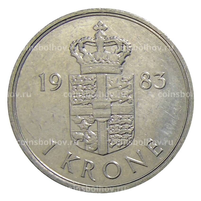 Монета 1 крона 1983 года Дания