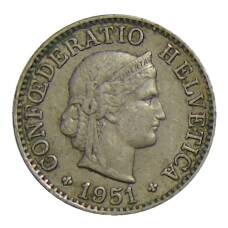 Монета 5 раппенов 1951 года B Швейцария (аверс)