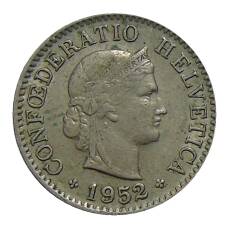 Монета 5 раппенов 1952 года B Швейцария (аверс)