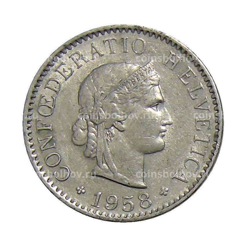 Монета 5 раппенов 1958 года B Швейцария
