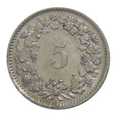 Монета 5 раппенов 1966 года В Швейцария (реверс)