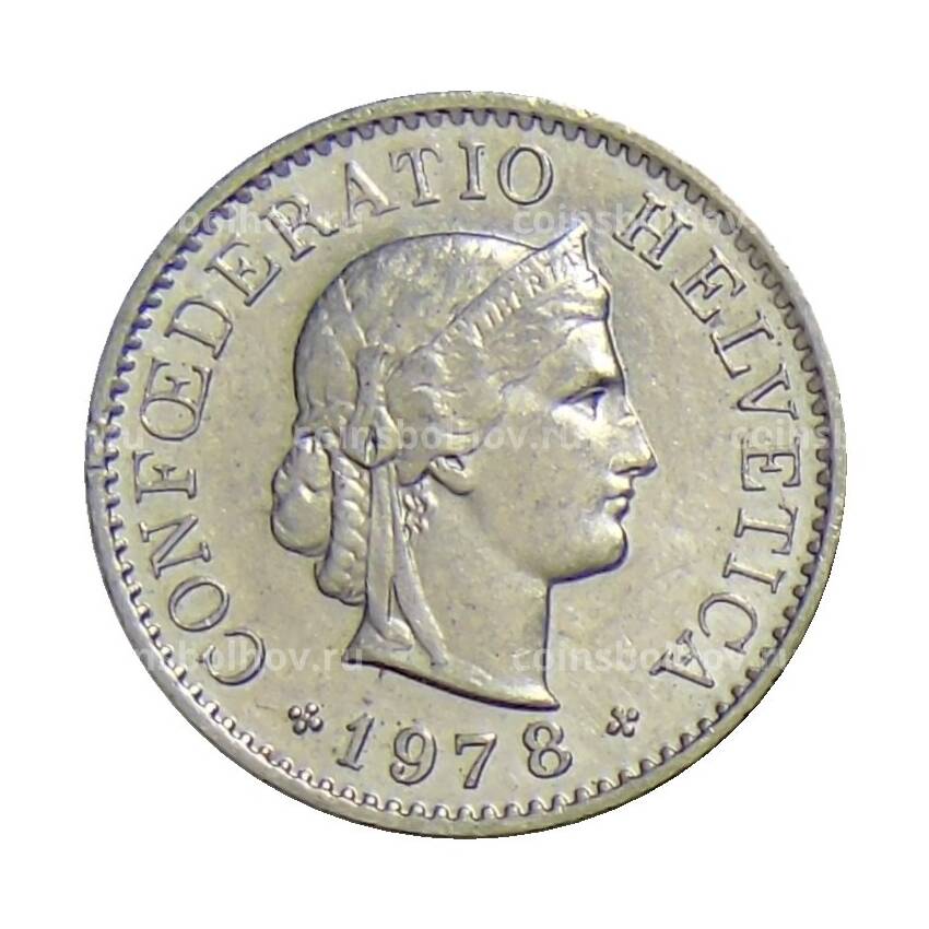 Монета 5 раппенов 1978 года  Швейцария