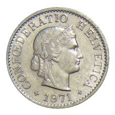 Монета 5 раппенов 1971 года  Швейцария (аверс)