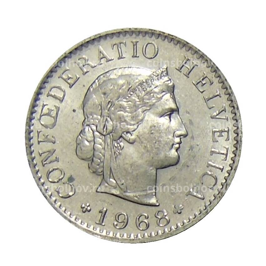 Монета 5 раппенов 1968 года В Швейцария