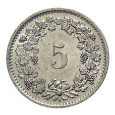 Монета 5 раппенов 1968 года В Швейцария (реверс)