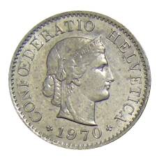 Монета 5 раппенов 1970 года  Швейцария (аверс)