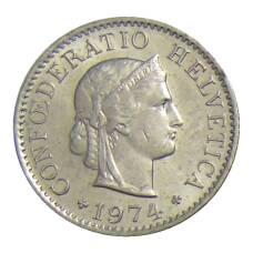 Монета 5 раппенов 1974 года  Швейцария (аверс)