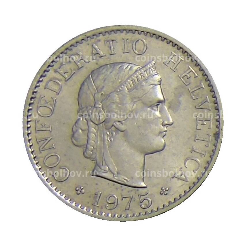 Монета 5 раппенов 1975 года Швейцария