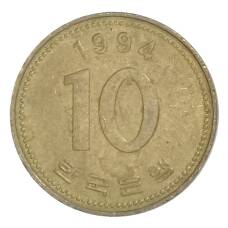 Монета 10 вон 1994 года Южная Корея (аверс)