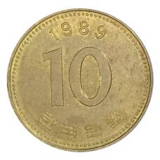 Монета 10 вон 1989 года Южная Корея (аверс)