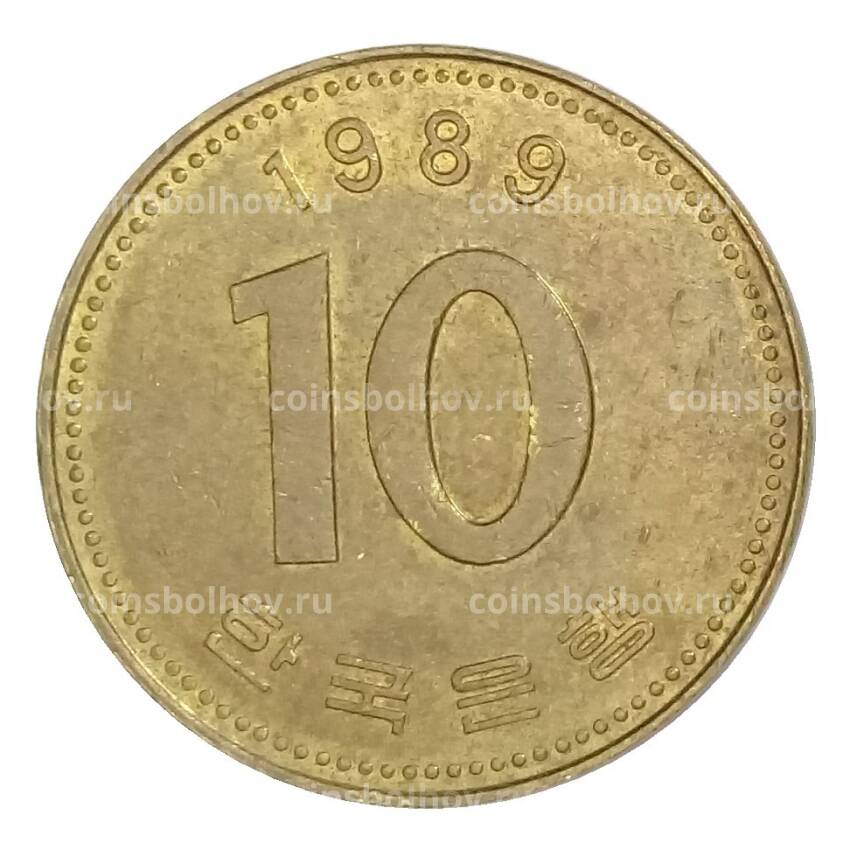 Монета 10 вон 1989 года Южная Корея