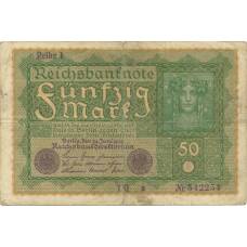 Банкнота 50 марок 1919 года Германия (аверс)