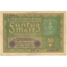 Банкнота 50 марок 1919 года Германия (аверс)
