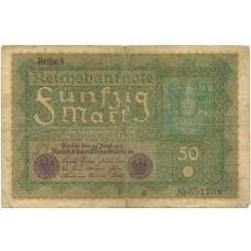 Банкнота 50 марок 1919 года Германия (аверс)