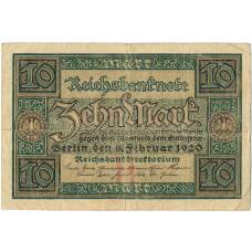 Банкнота 10 марок 1920 года Германия (аверс)