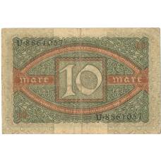Банкнота 10 марок 1920 года Германия (реверс)