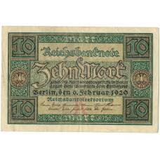 Банкнота 10 марок 1920 года Германия (аверс)