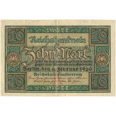 Банкнота 10 марок 1920 года Германия (аверс)