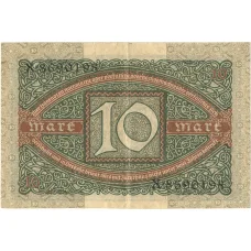 Банкнота 10 марок 1920 года Германия (вид 2)