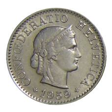 Монета 5 раппенов 1959 года B Швейцария (аверс)
