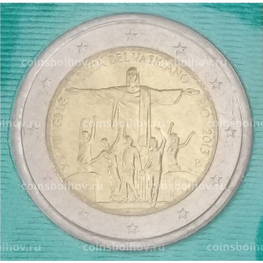 Монета 2 евро 2013 года Ватикан — 28 Международный день молодёжи в Рио-де-Жанейро