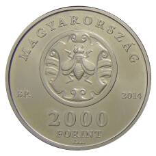 Монета 2000 форинтов 2014 года ВР Венгрия —  150 лет со дня смерти Андраша Фая (реверс)