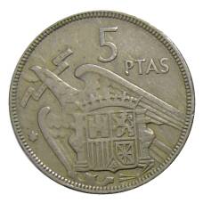 Монета 5 песет 1957 года Испания (аверс)