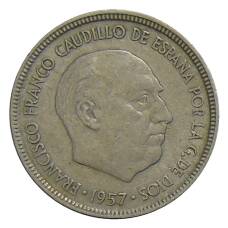 Монета 5 песет 1957 года Испания (реверс)