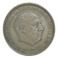 Монета 5 песет 1957 года Испания (реверс)