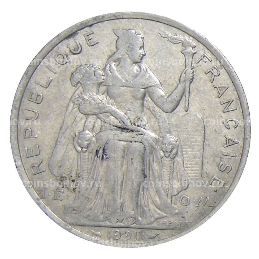 Монета 5 франков 1991 года Французская Полинезия