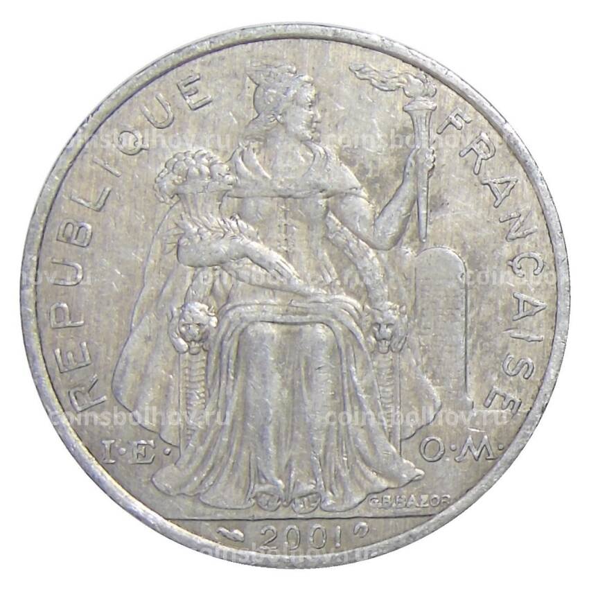 Монета 5 франков 2001 года Французская Полинезия