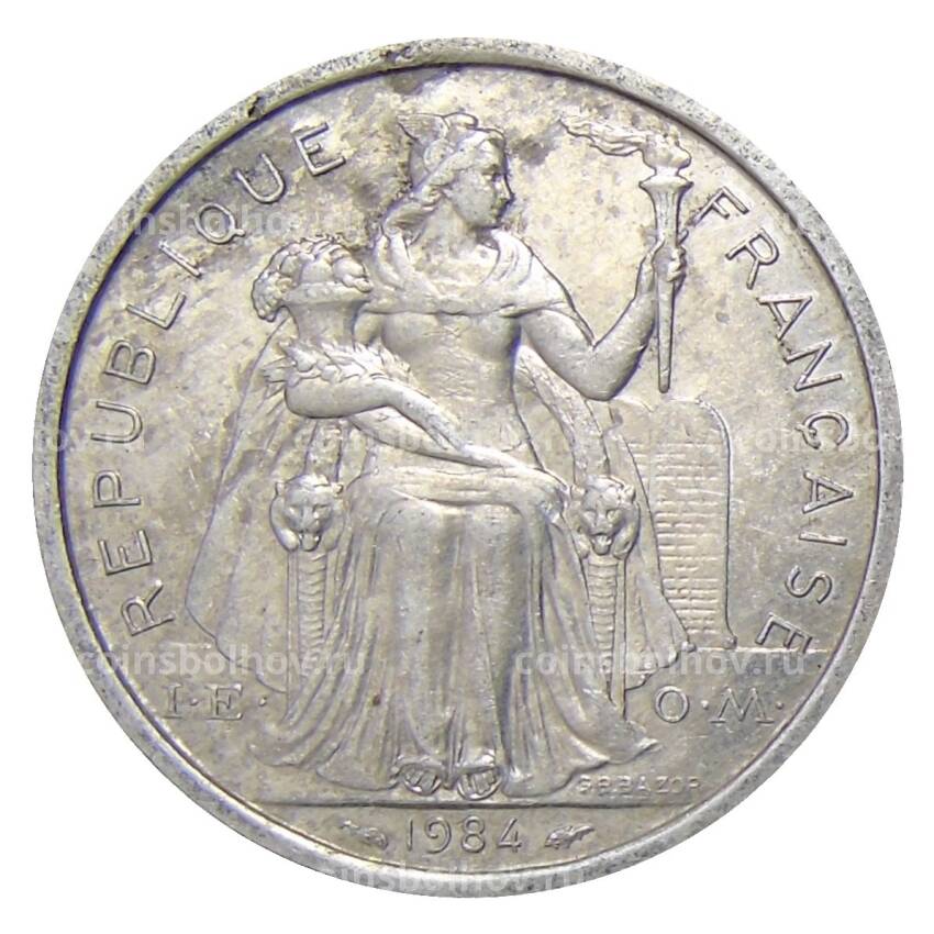 Монета 2 франка 1984 года Французская Полинезия