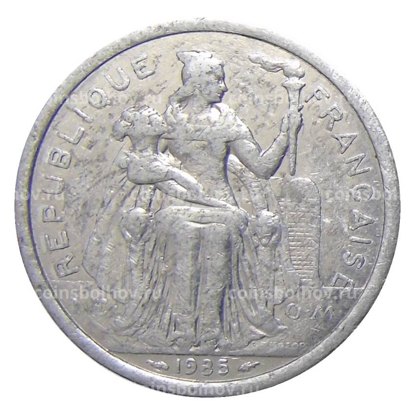 Монета 2 франка 1985 года Французская Полинезия