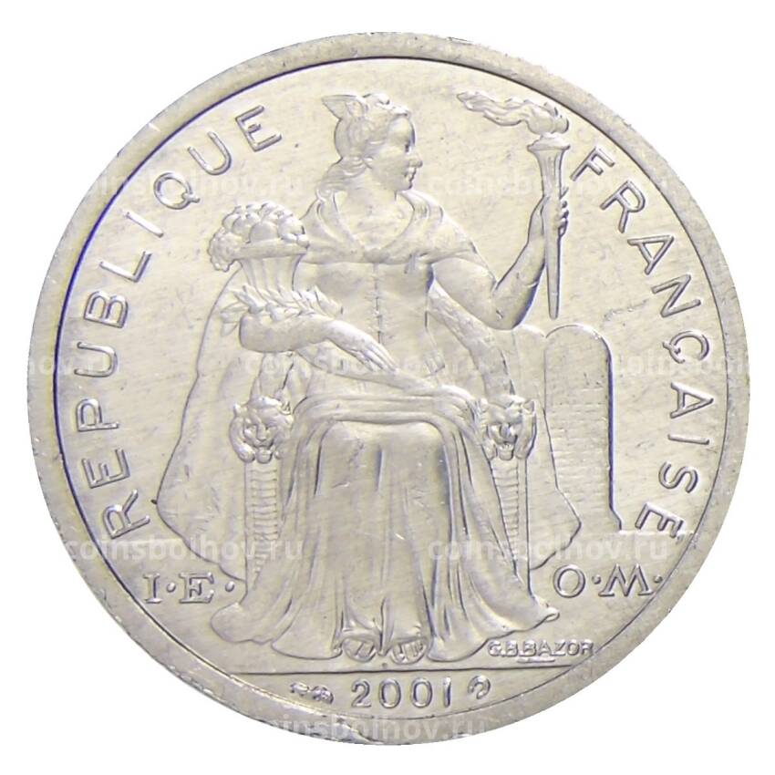 Монета 2 франка 2001 года Французская Полинезия