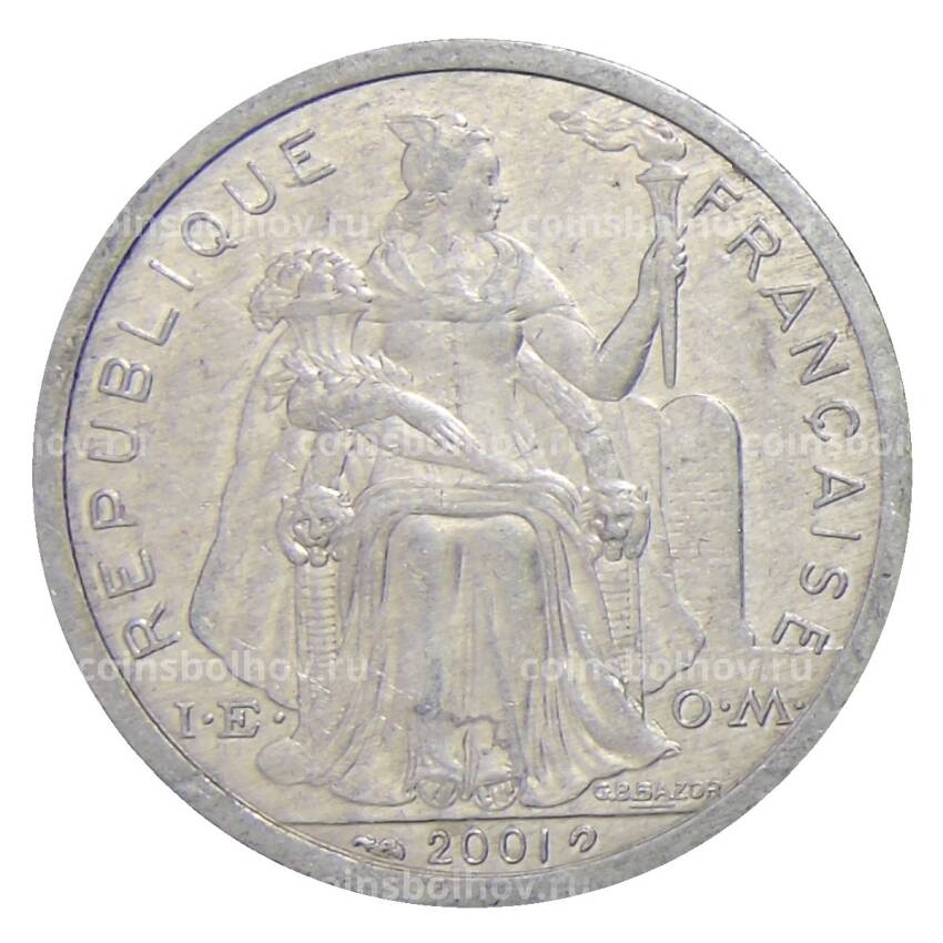 Монета 2 франка 2001 года Французская Полинезия