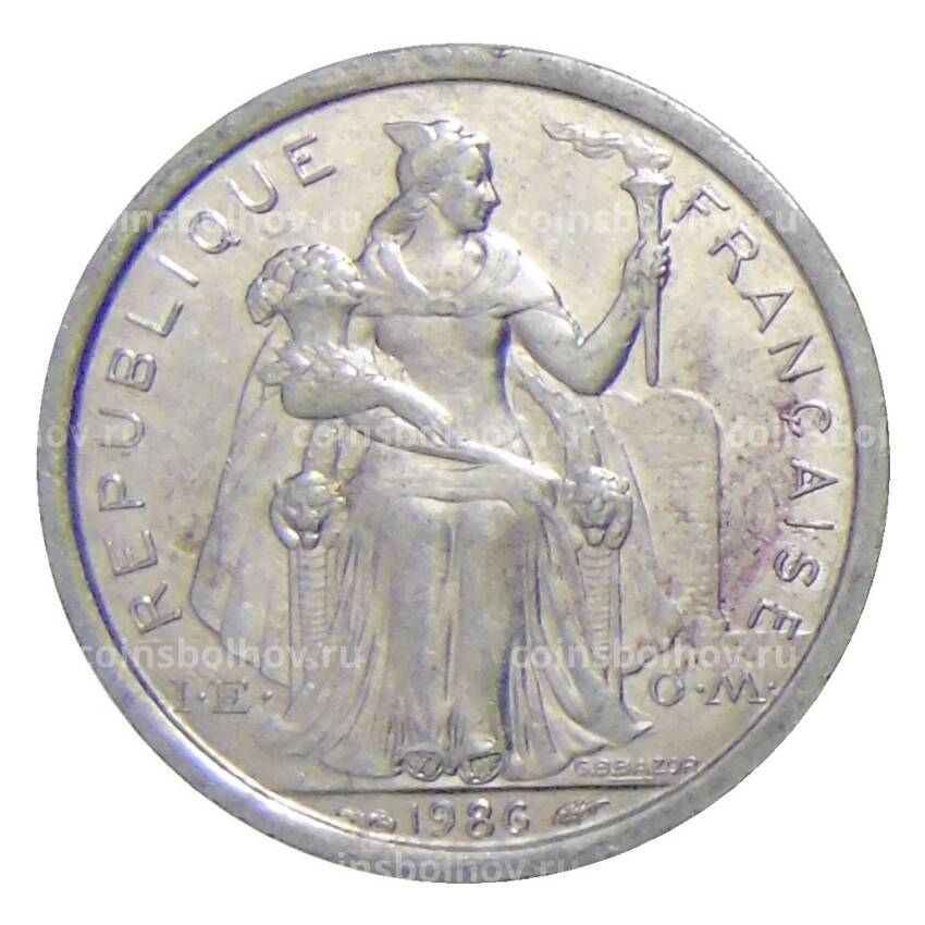 Монета 1 франк 1986 года Французская Полинезия