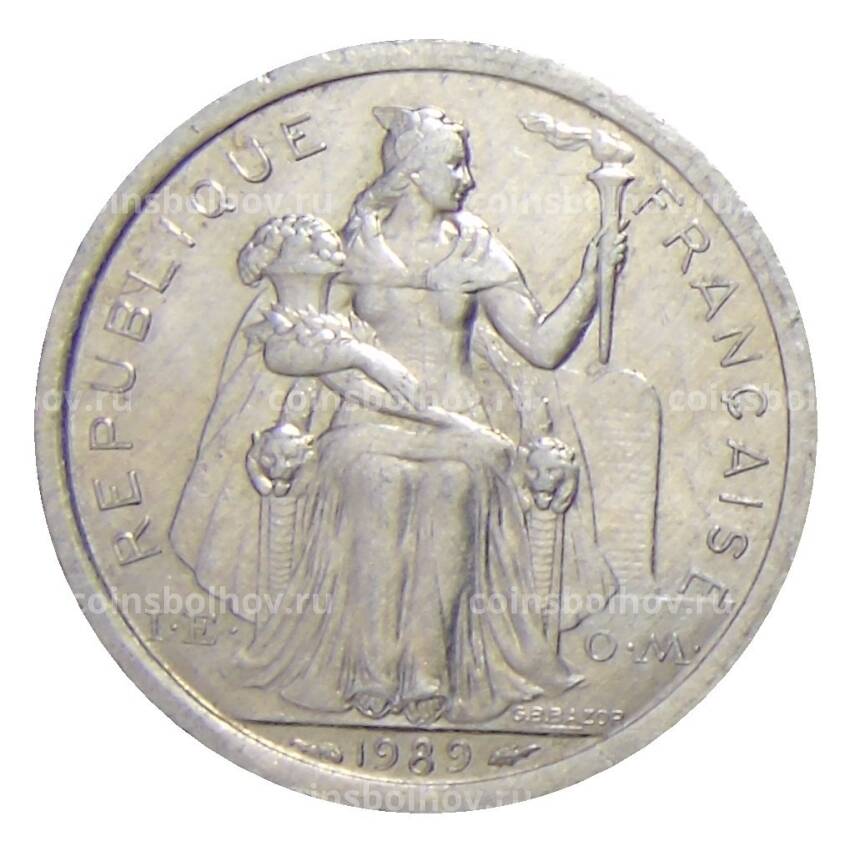 Монета 1 франк 1989 года Французская Полинезия