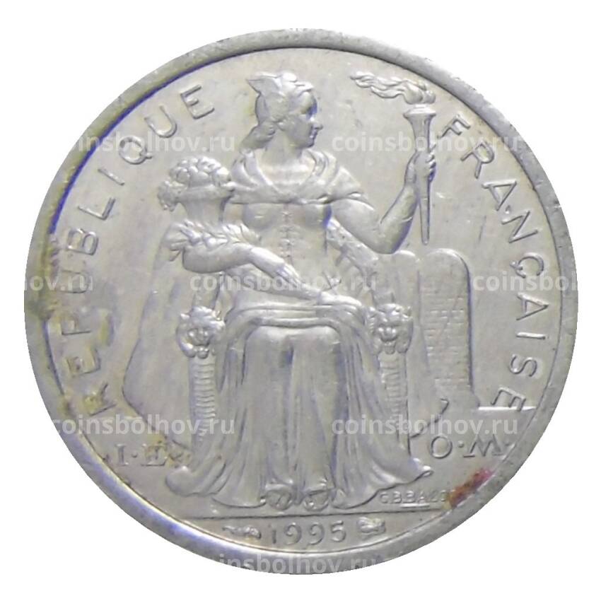 Монета 1 франк 1995 года Французская Полинезия