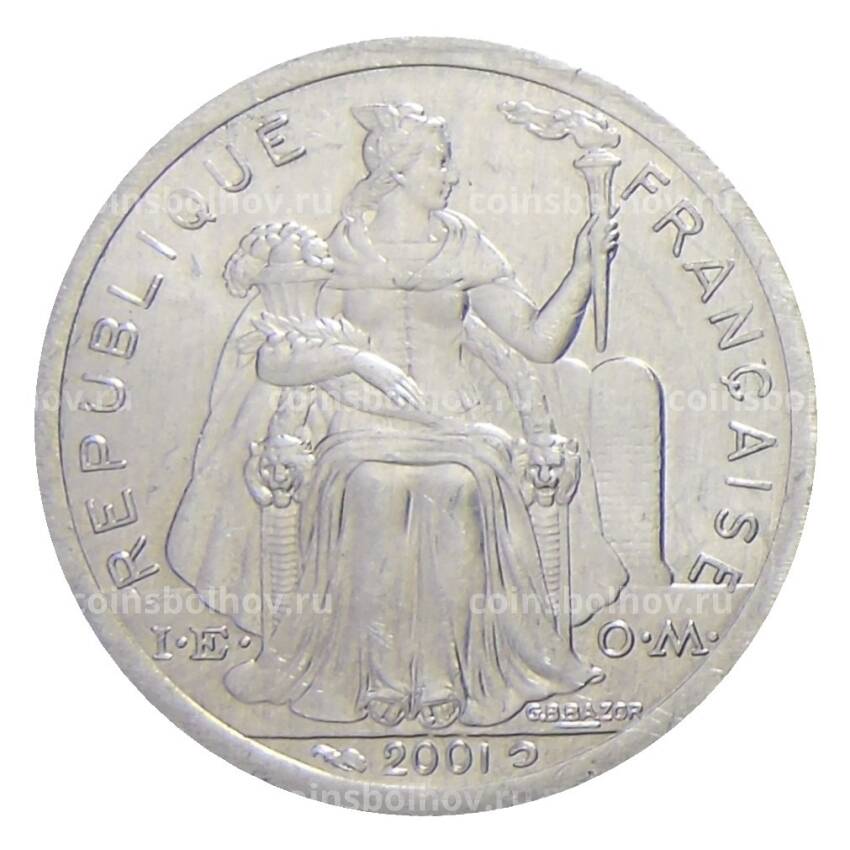 Монета 1 франк 2001 года Французская Полинезия