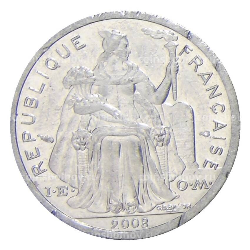 Монета 1 франк 2008 года Французская Полинезия
