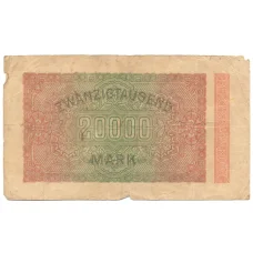 Банкнота 20000 марок 1923 года Германия (вид 2)