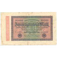 Банкнота 20000 марок 1923 года Германия