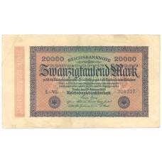Банкнота 20000 марок 1923 года Германия