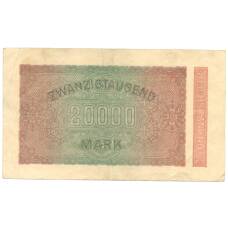 Банкнота 20000 марок 1923 года Германия (вид 2)