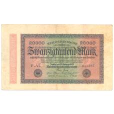 Банкнота 20000 марок 1923 года Германия