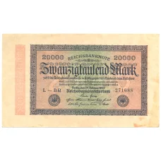 Банкнота 20000 марок 1923 года Германия