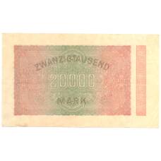 Банкнота 20000 марок 1923 года Германия (вид 2)