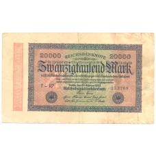 Банкнота 20000 марок 1923 года Германия