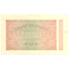 Банкнота 20000 марок 1923 года Германия (вид 2)